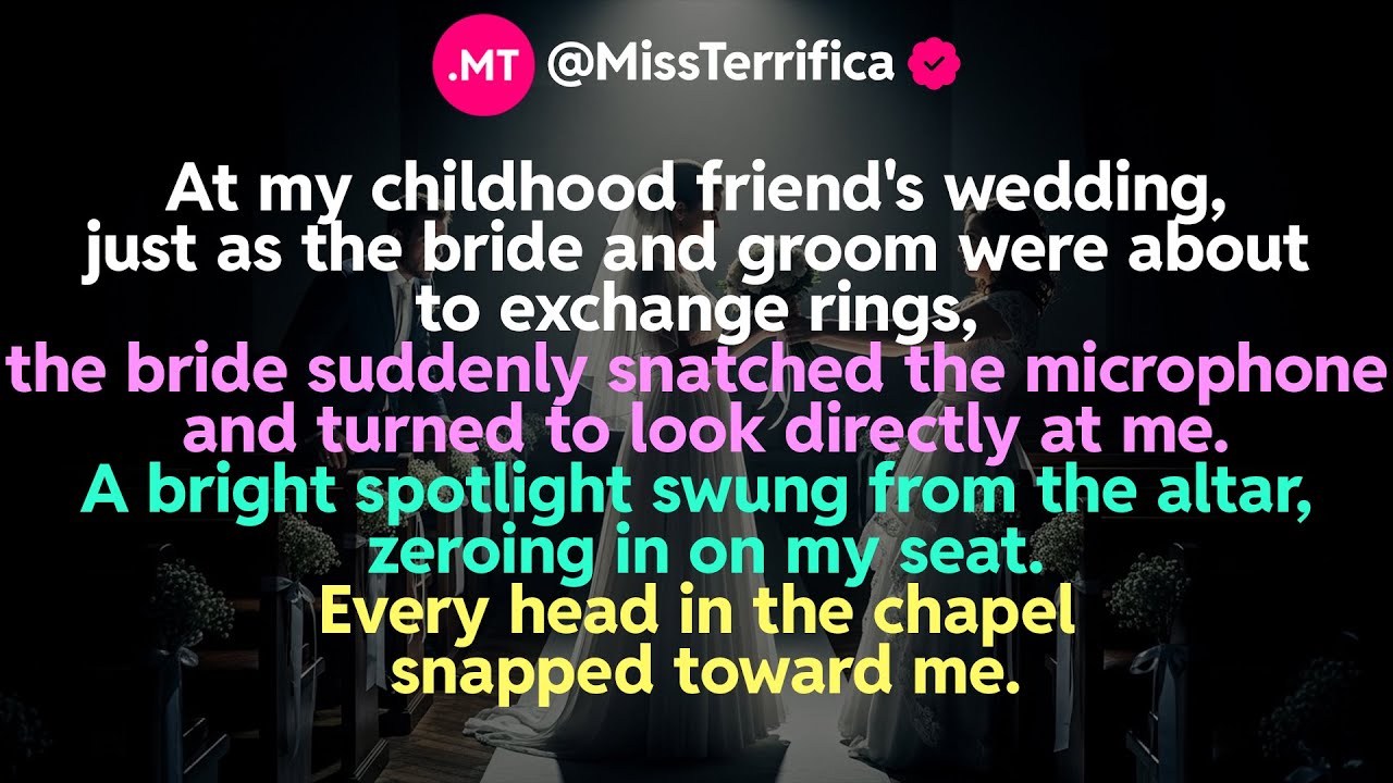 At my childhood friend's wedding, just as the bride and groom were about to exchange rings...
