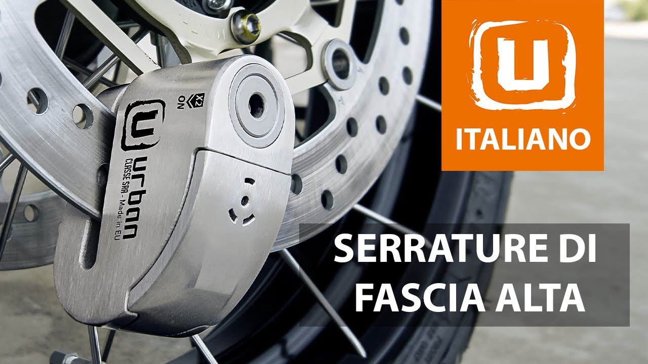 URBAN UR14S Bloccadisco Moto Approvato Allarme e Warning, Acciaio Inossidabile Massima Sicurezza