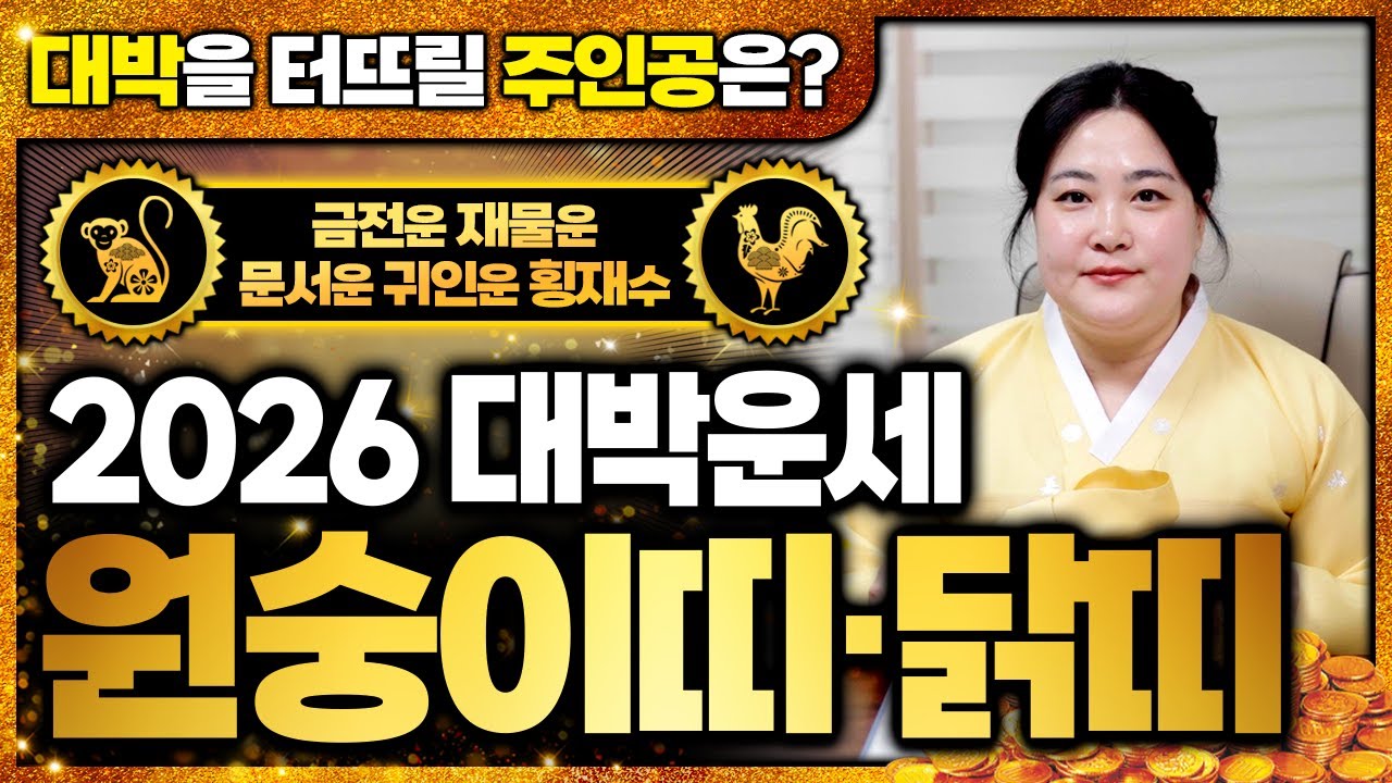 💗2026년 병오년 대박나는 원숭이띠운세&닭띠운세💗 금전운 재물운 문서운 귀인운 횡재수로 대박날 원숭이띠와 닭띠는?