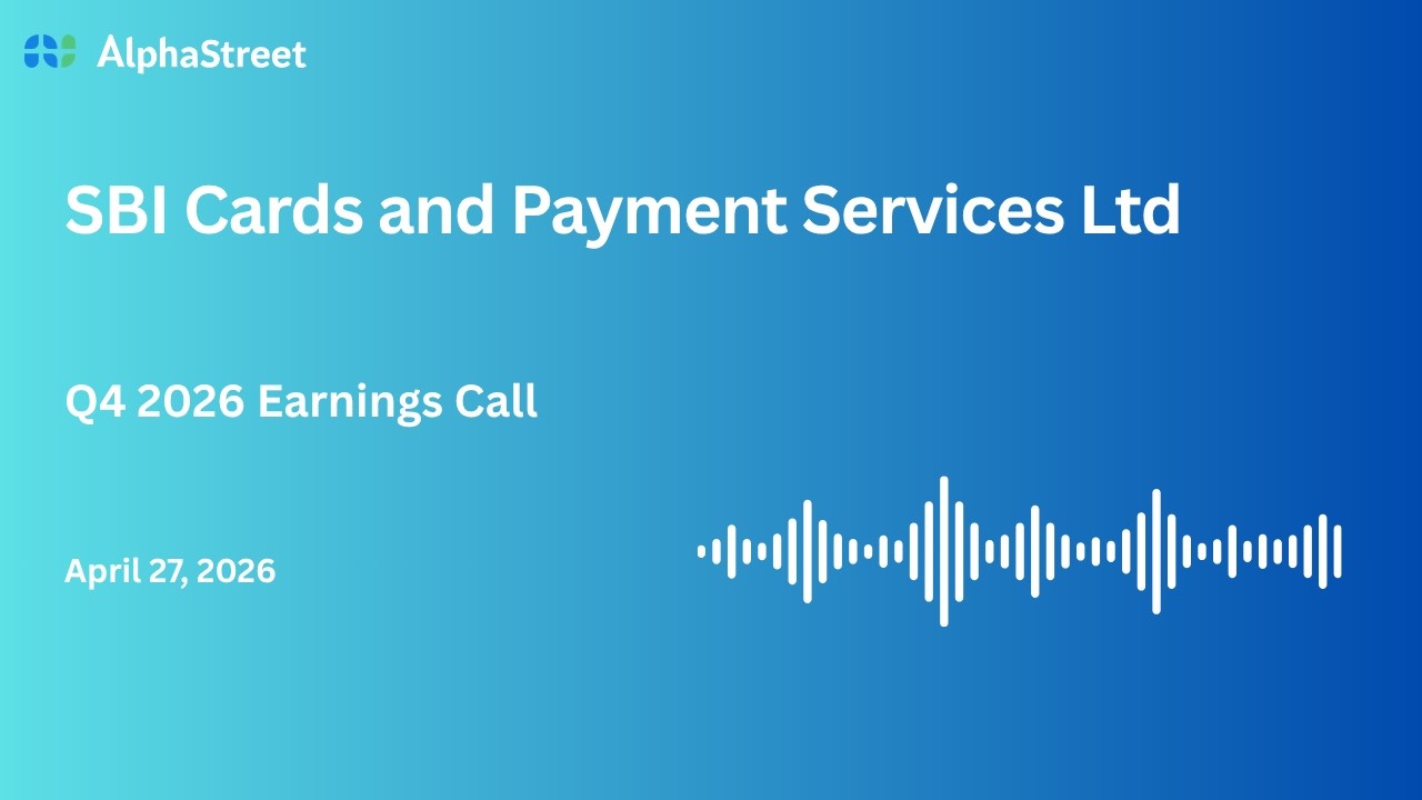 Конференц-звонок по итогам 4 квартала 2025-2026 финансового года компании SBI Cards and Payment S...