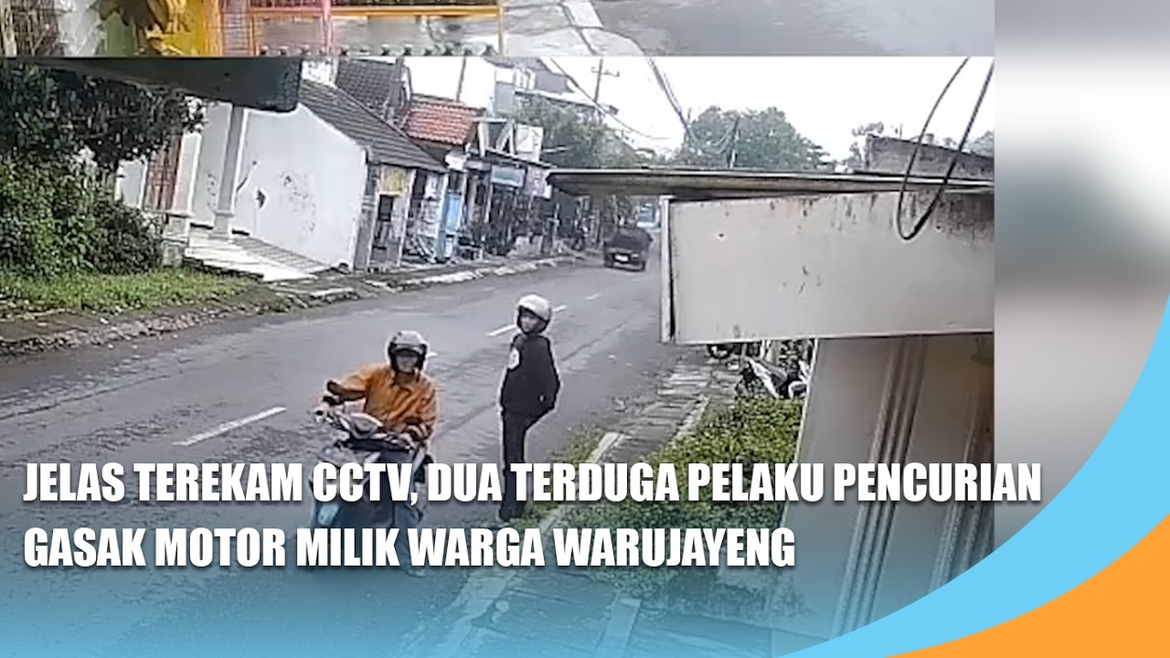 NGANJUK | Jelas Terekam CCTV, Dua Terduga Pelaku Pencurian Gasak Motor Milik Warga Warujayeng