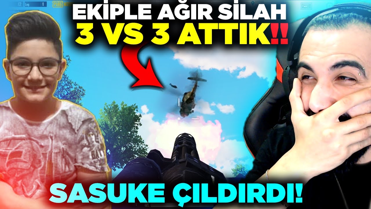 EKİPLE AŞIRI KOMİK AĞIR SİLAH 3 VS 3 ATTIK!! 😂 SASUKE SİNİRDEN ÇILDIRDI!! | PUBG MOBILE