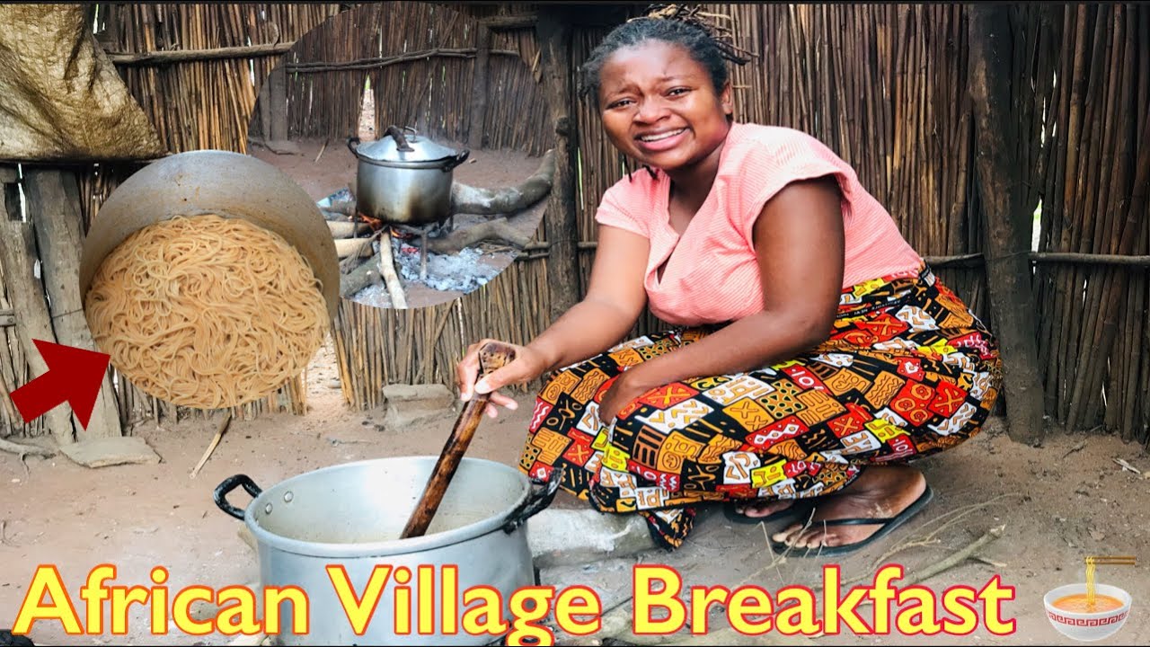 AFRICAN VILLAGE LIFE// PREPARING VILLAGE BREAKFAST/ TRADITIONAL WAY TO COOK