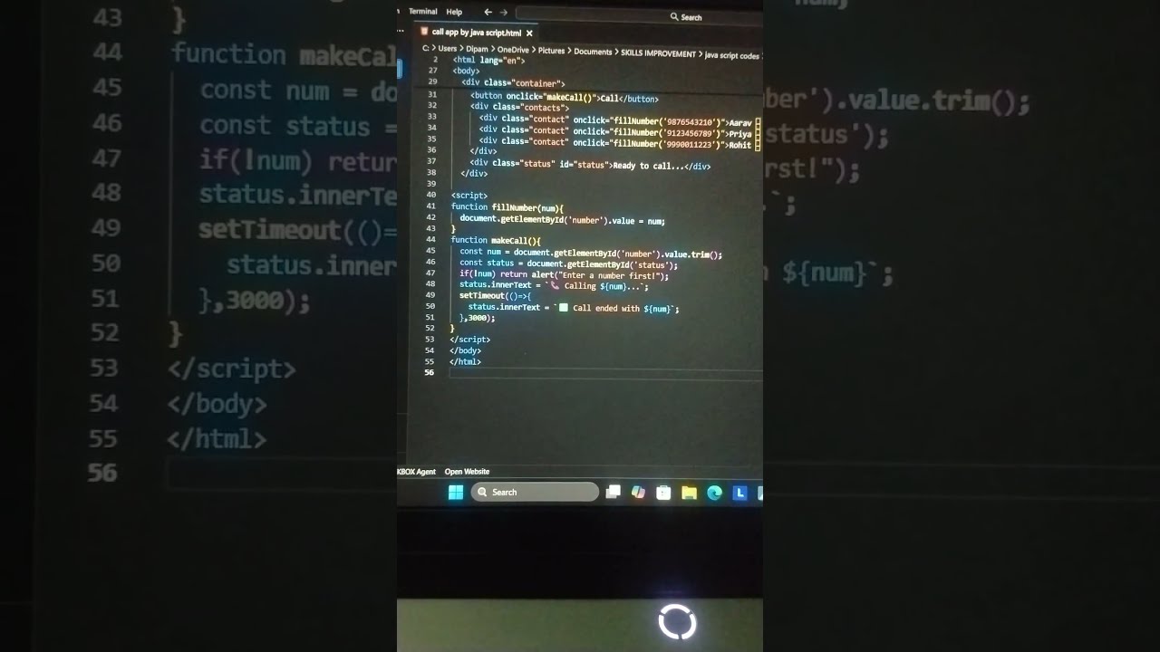 Build Call App Clone Using HTML, CSS & JavaScript | Full Frontend Project 2025 🔥