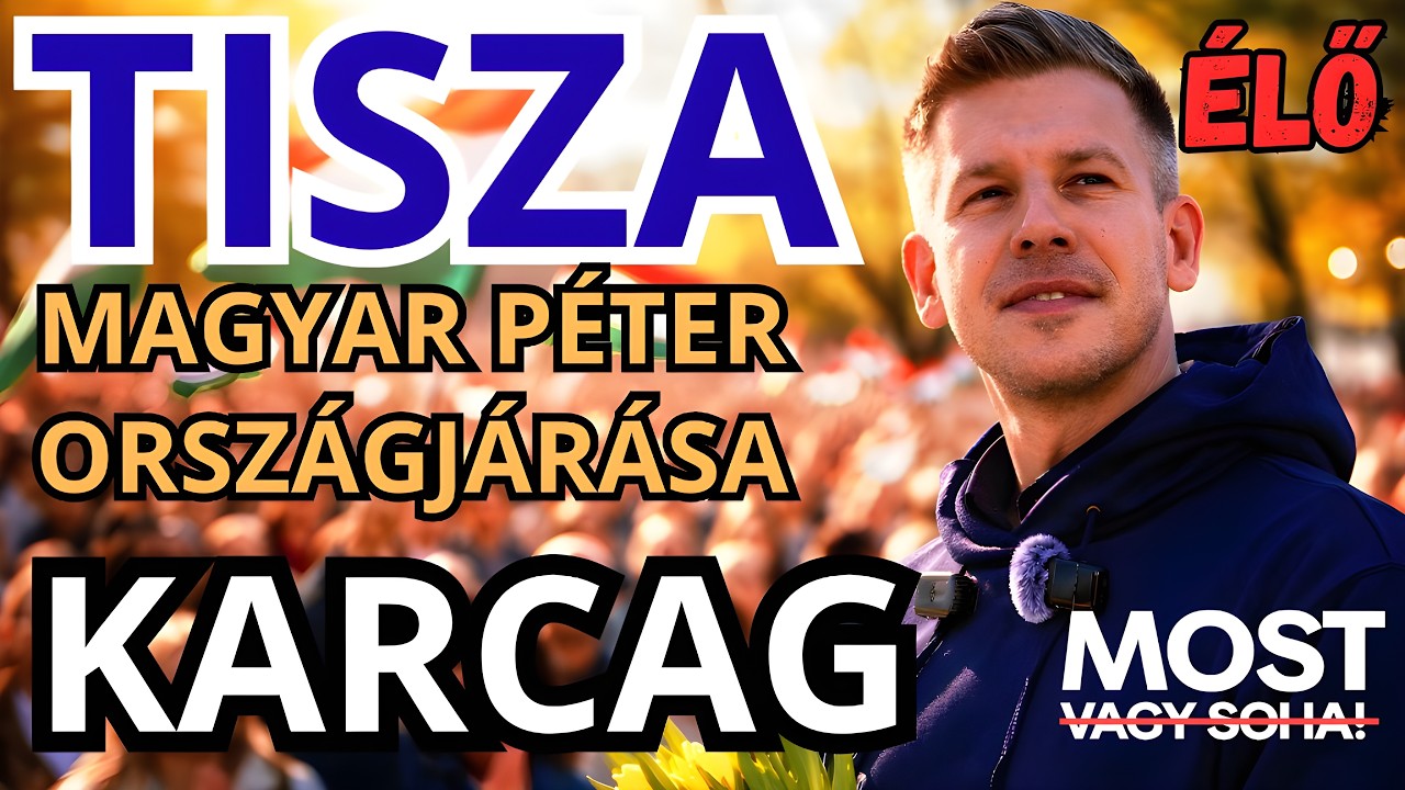 Magyar P&eacute;ter orsz&aacute;gj&aacute;r&aacute;sa - KARCAG 🔴⚪🟢 &Eacute;LŐ K&Ouml;ZVET&Iacute;T&Eacute;S - TISZA  #tiszap&aacute;rt #magyarpeter