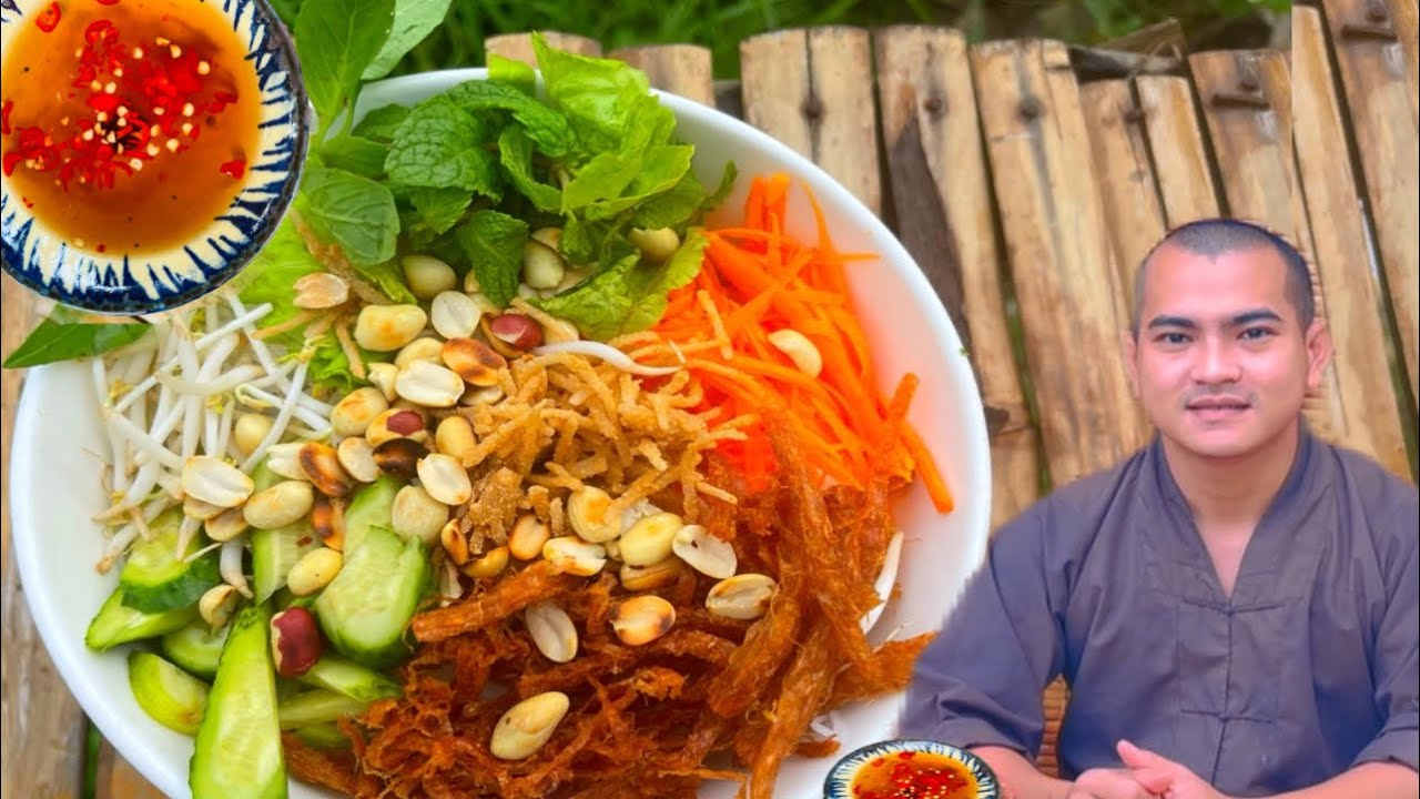 Làm BÚN BÌ CHAY Chỉ 2 Nguyên Liệu Đơn Giản Mà Ngon Ai Cũng Ghiền Luôn | Bếp Chay Thầy Lâm