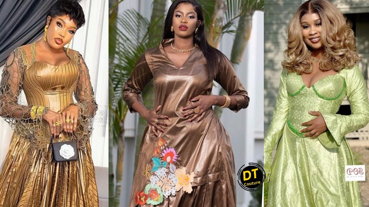 Mode tabaski: Ces robes en Bazin Djezner vont faire sensation pour la tabaski 2025 ! 😍✨