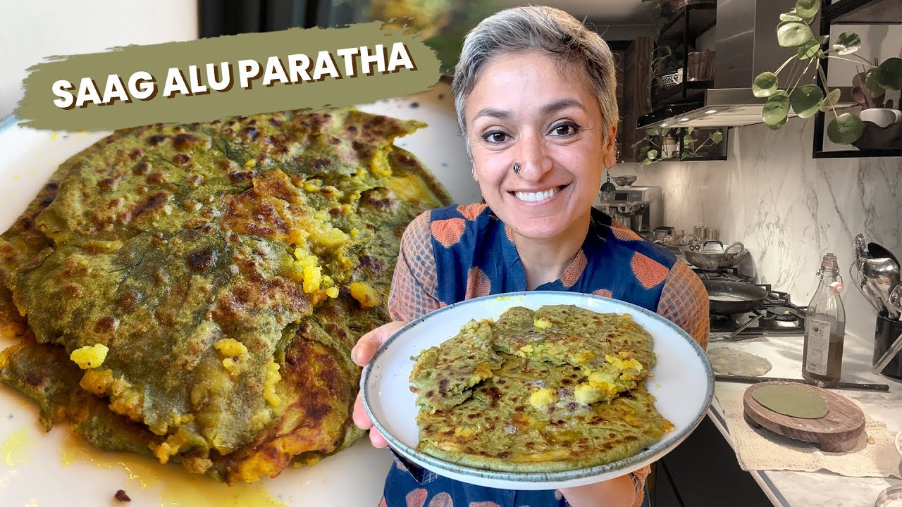 SAAG ALU PARATHA | Easy Step-by-Step Stuffed Vegan Indian Paratha Tutorial | Food with Chetna