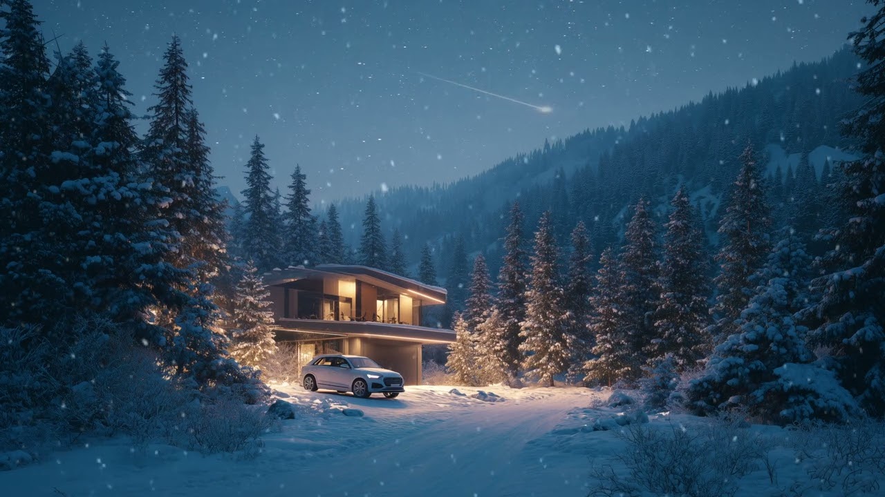 🌲🏠 Cozy Forest House Ambience | Relaxing Music for Winter Calm