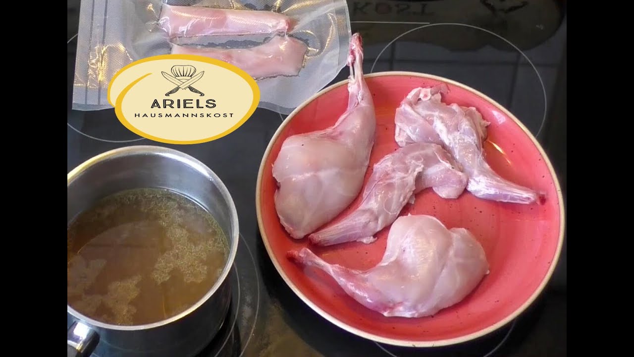 Kaninchen Zerlegen / zerteilen und aus den Kaninchenknochen einen Grundfond oder Sauce herstellen,