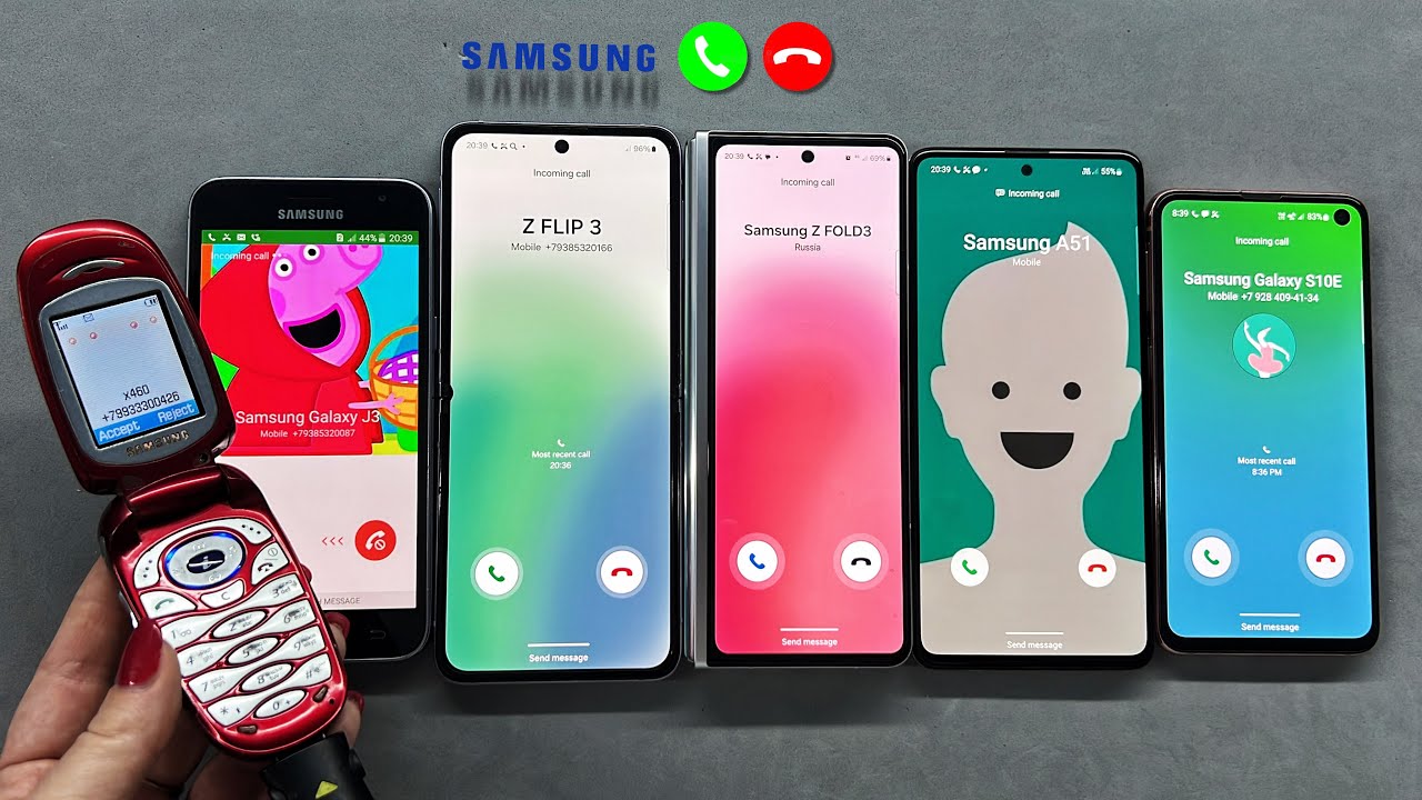 Samsung phones incoming call | Old Samsung X460 + Z Flip + Z Fold + J3 + S10e + A51