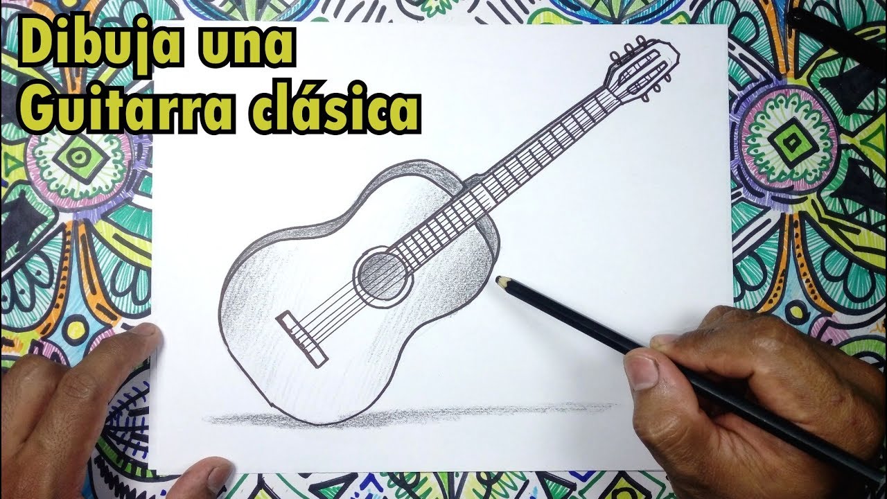 Aprende a dibujar una guitarra clasica