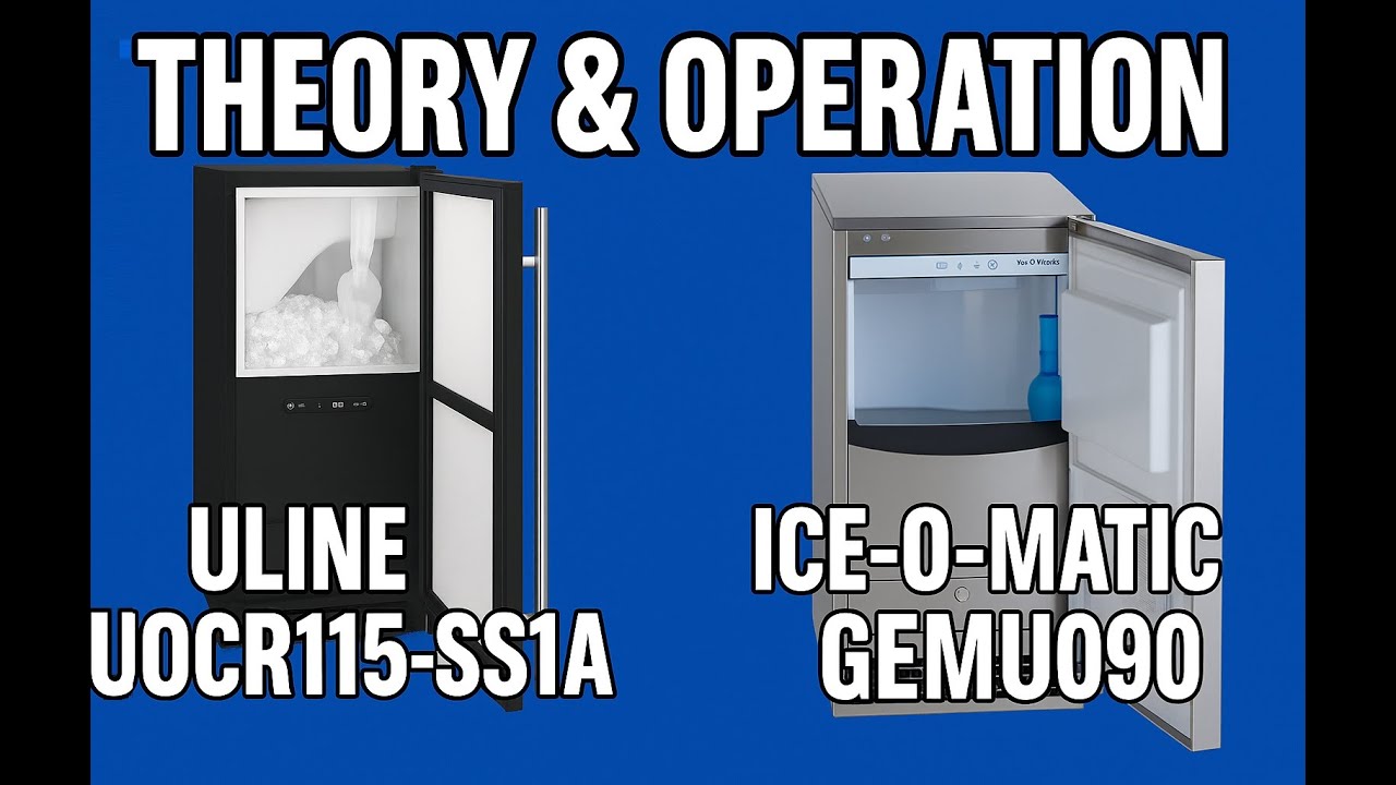 Vline UOCR115-SS1A Icemaker theory and operation and  the Ice-O-Matic Flaker Ice maker Model GEMU090