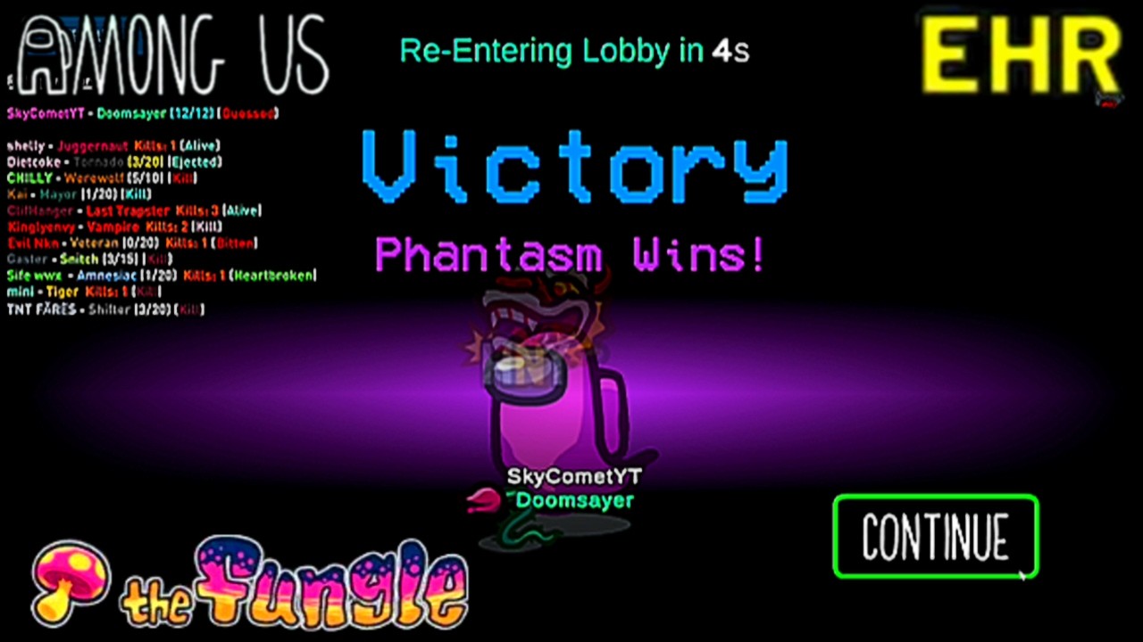 Among Us I got Stream Snipe but Won as Phantasm!