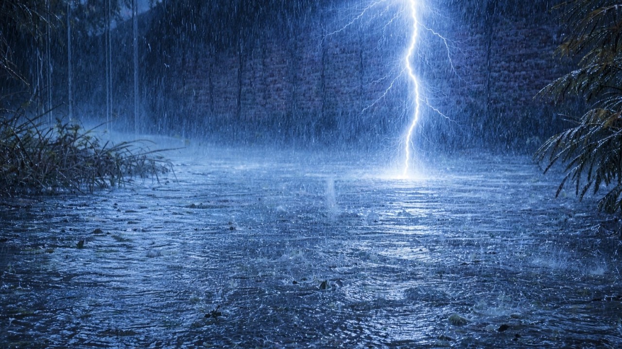 Powerful Night Thunderstorm with Heavy Rain | Deep Sleep & Relaxing Storm Sounds