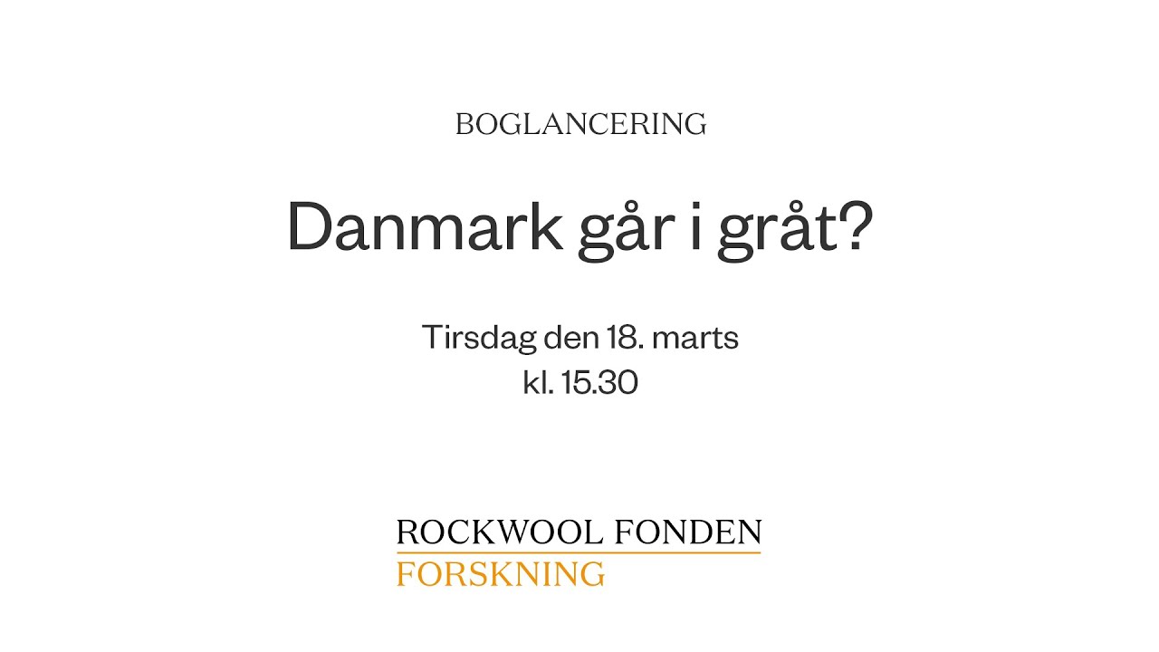 Boglancering: Danmark går i gråt – har vi råd til den velfærd vi ønsker?