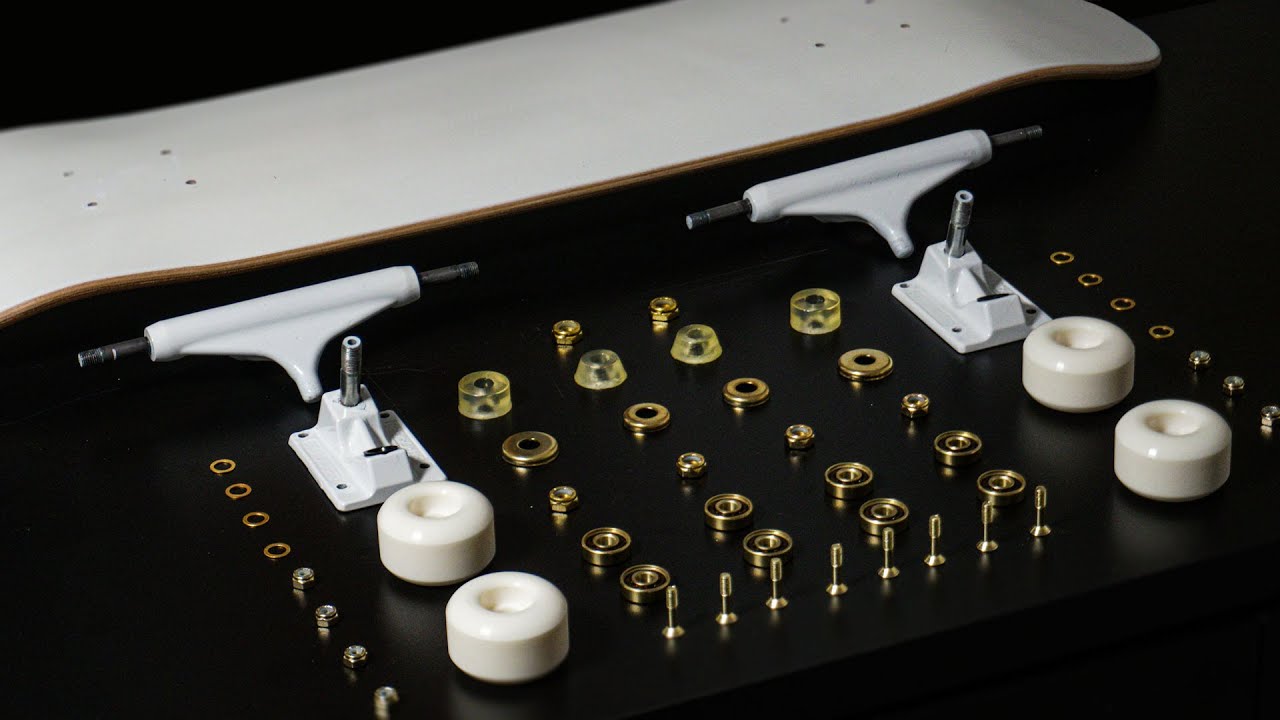 Dream Build White and Gold Skateboard setup 2022