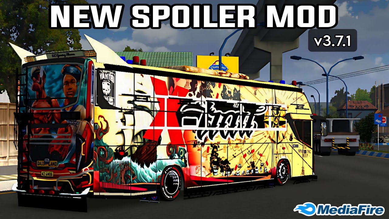BUSSID SPOILER MOD V3.7.1/ SPOILER WITH INDICATEOR MOD/ check video description