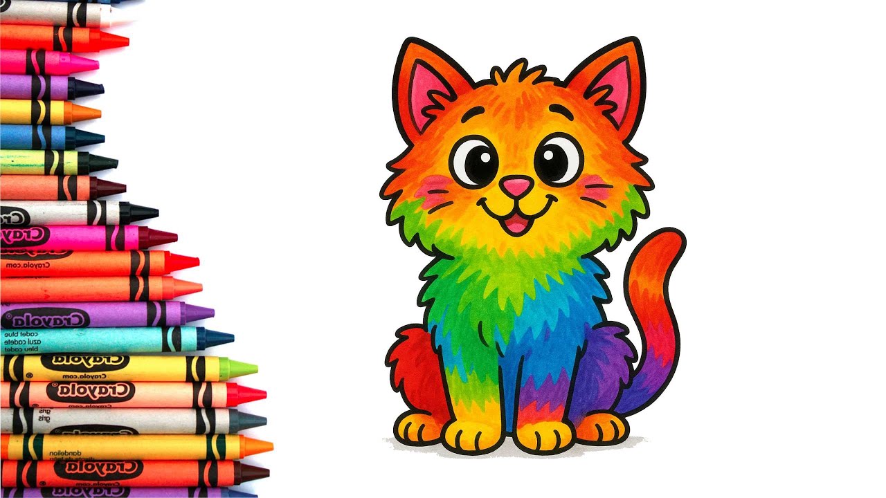 Let’s Color a Cute colorfull Cat | Fun Coloring for Kids| Katkat games