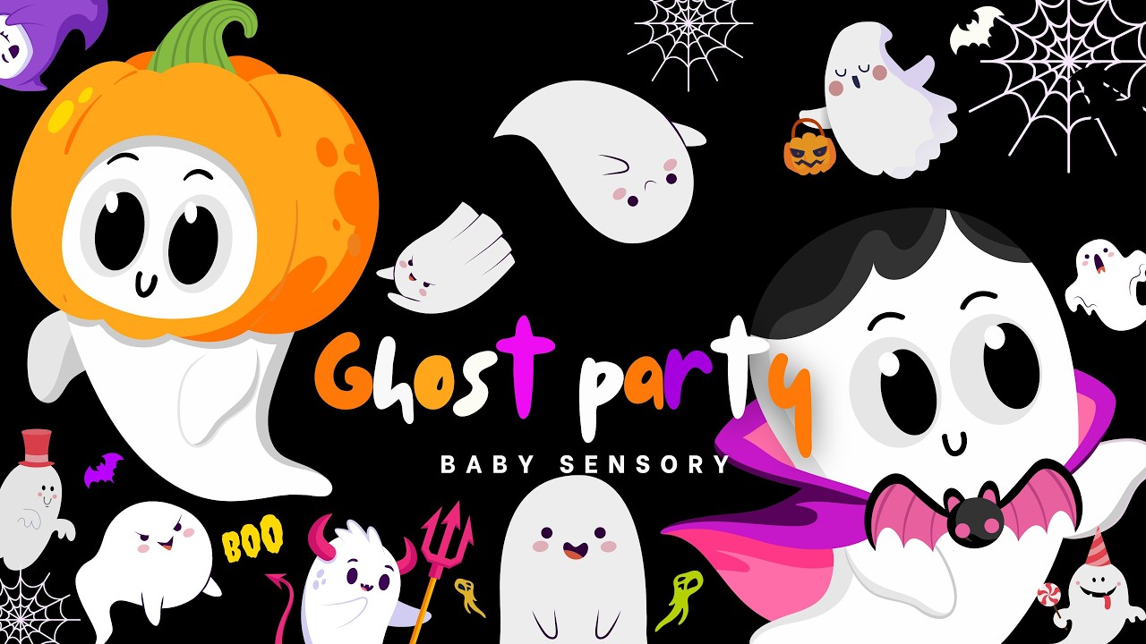 Halloween Ghosts Party For Toddlers: Spooky Baby Sensory Show High Contrast Eye Tracking + Fun Music