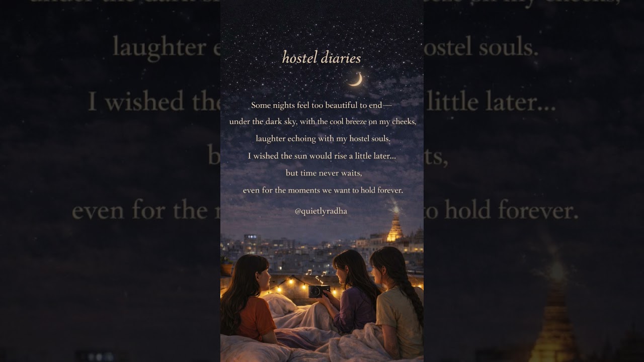 Tag your hostel bestie 🤍✨#HostelDiaries#HostelFriends#MoonlightVibes#PeacefulNights