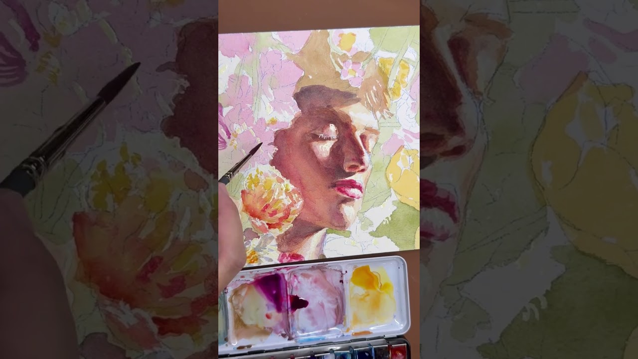 Портретная живопись акварелью #winsorandnewton #watercolorpainting
