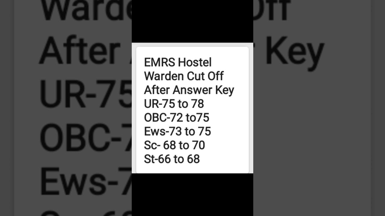Emrs hostel warden cut off 2023 after answer key 