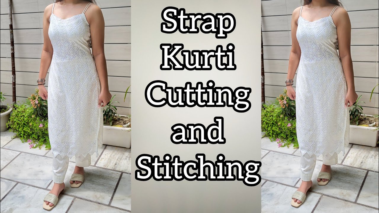 Strap kurti cutting and stitching ||sleeveless kurti cutting and stitching || Easy and simple tarika