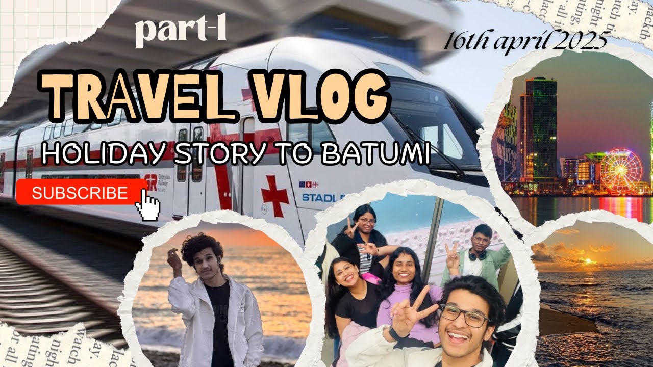 🌊 Batumi Vlog Day 1 | Train Journey, Chill Vibes & Beach Sunset  | Part-1  #batumi #holidays #trip
