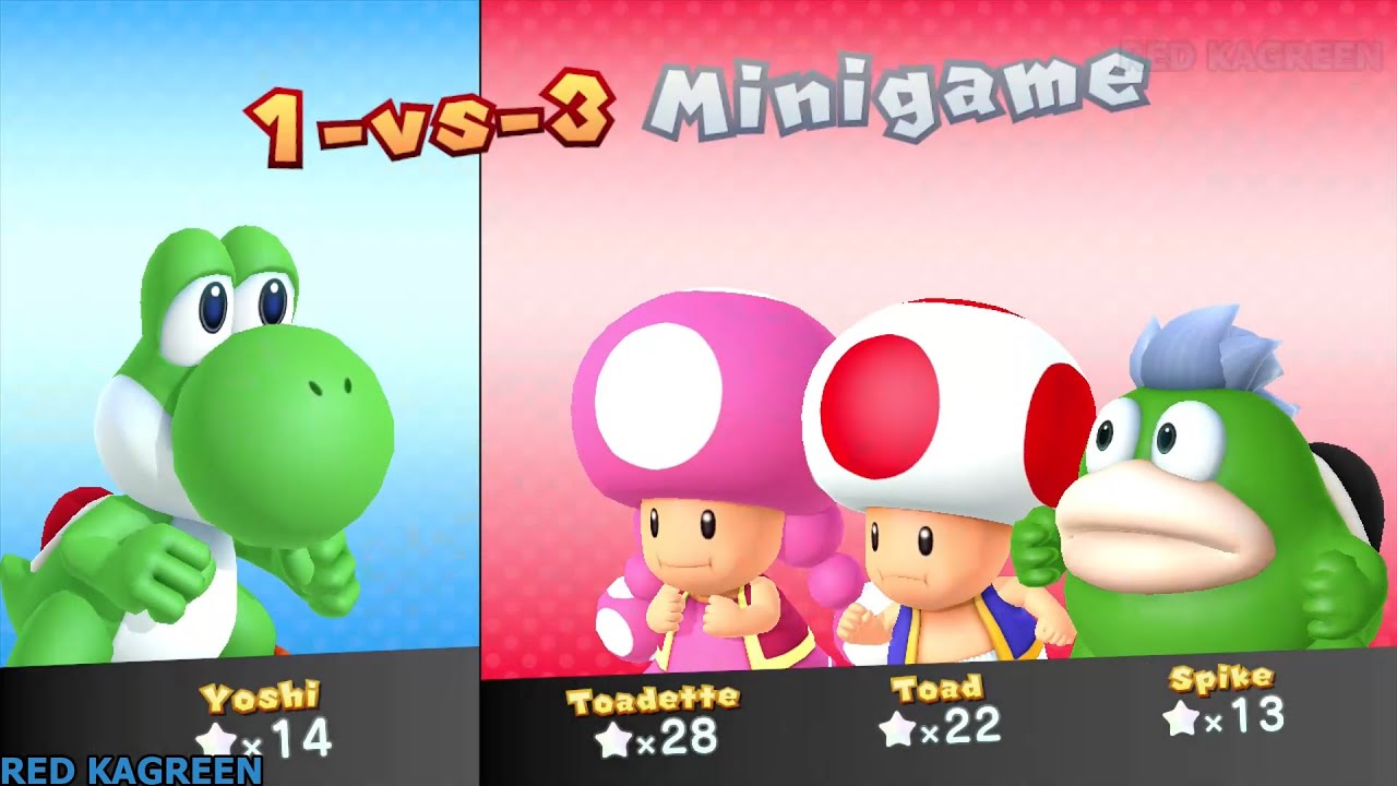 Mario Party 10 Mushroom Park - Toadette vs Toad vs Yoshi vs Spike (Very Hard)