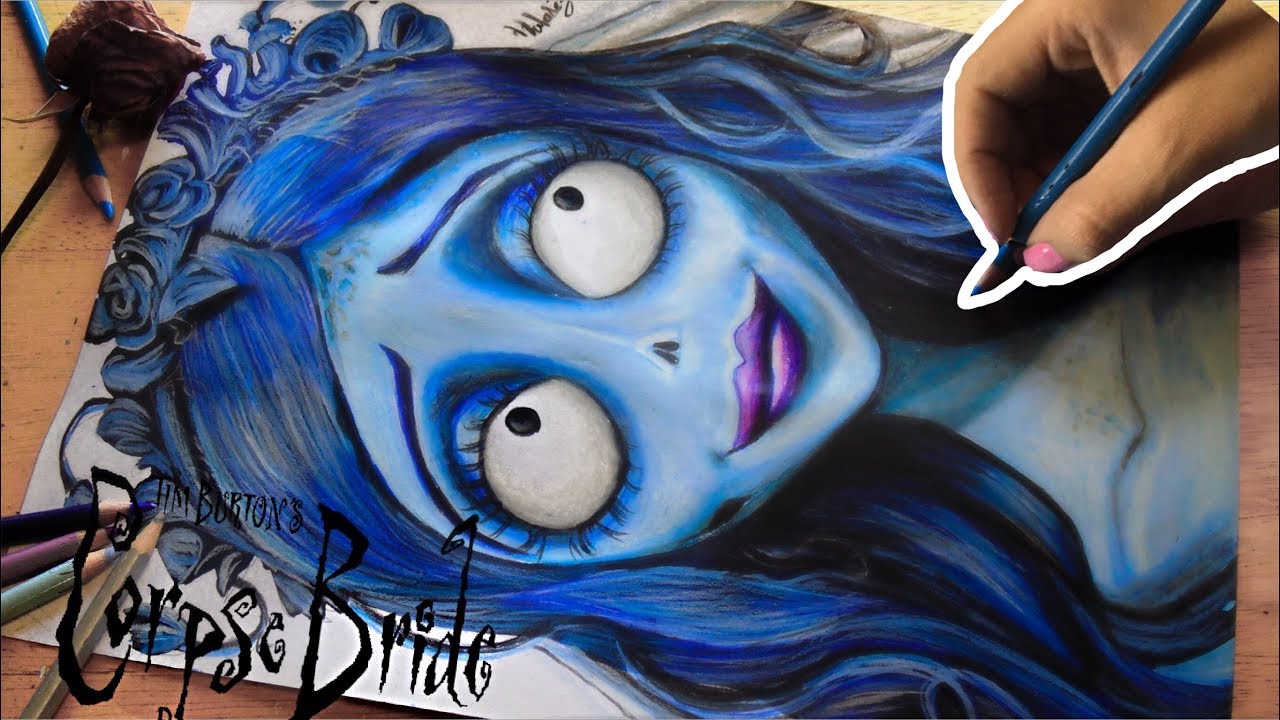 DIBUJANDO A EMILY (THE CORPSE BRIDE TIM BURTON ANIMATION)EL CADAVER DE LA NOVIA DRAWING VANE V ART
