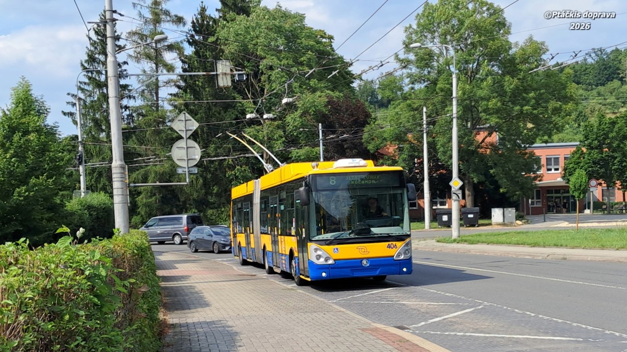 trolejbus Škoda 25 Tr Citelis 1A, ev.č. 406 na lince 8 - DSZO [CZ]