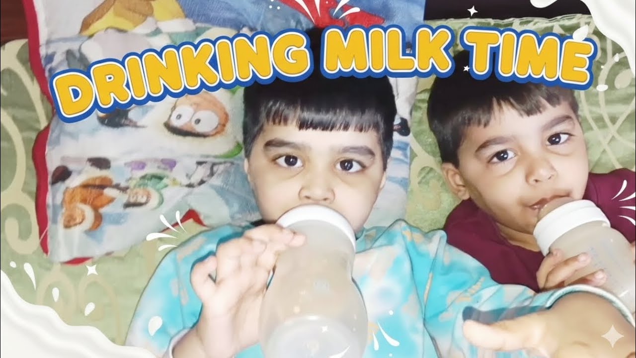 Dekhiye Hamare Bachchon Ka Favorite Time|Drinking Milk Together Brotherly ❤️|Healthy Routine🍼🍼