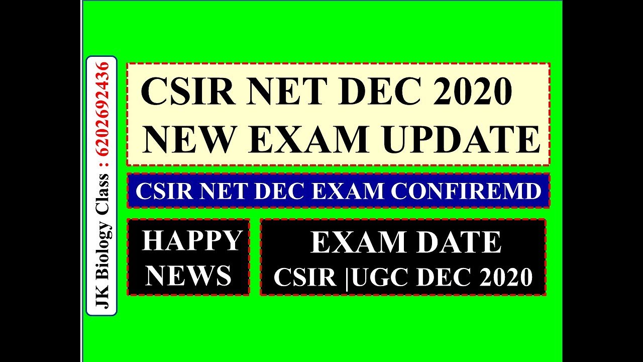 CSIR NET DEC EXAM  DATE DEC 2020 | UGC NET DEC 2020 EXAM UPDATE | NOTICE OF NTA UGC CSIR NET