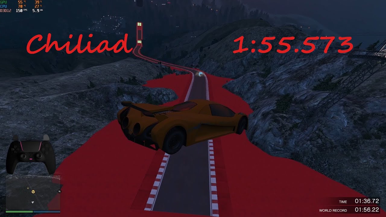 GTA Online - Chiliad WR - 1:55.573 (HSW High FPS)