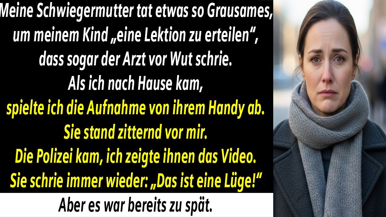 MEINE SCHWIEGERMUTTER VERLETZTE MEIN KIND ZUR LEHRE — ICH SPIELTE DAS VIDEO, DIE POLIZEI KAM