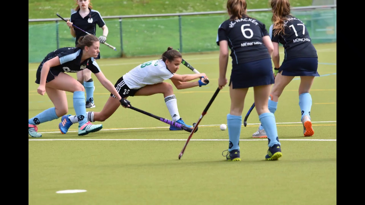 Hockey WJB Meisterschaft: 1. Hanauer THC : SAFO Frankfurt - 2. Halbzeit - 29.04.2018