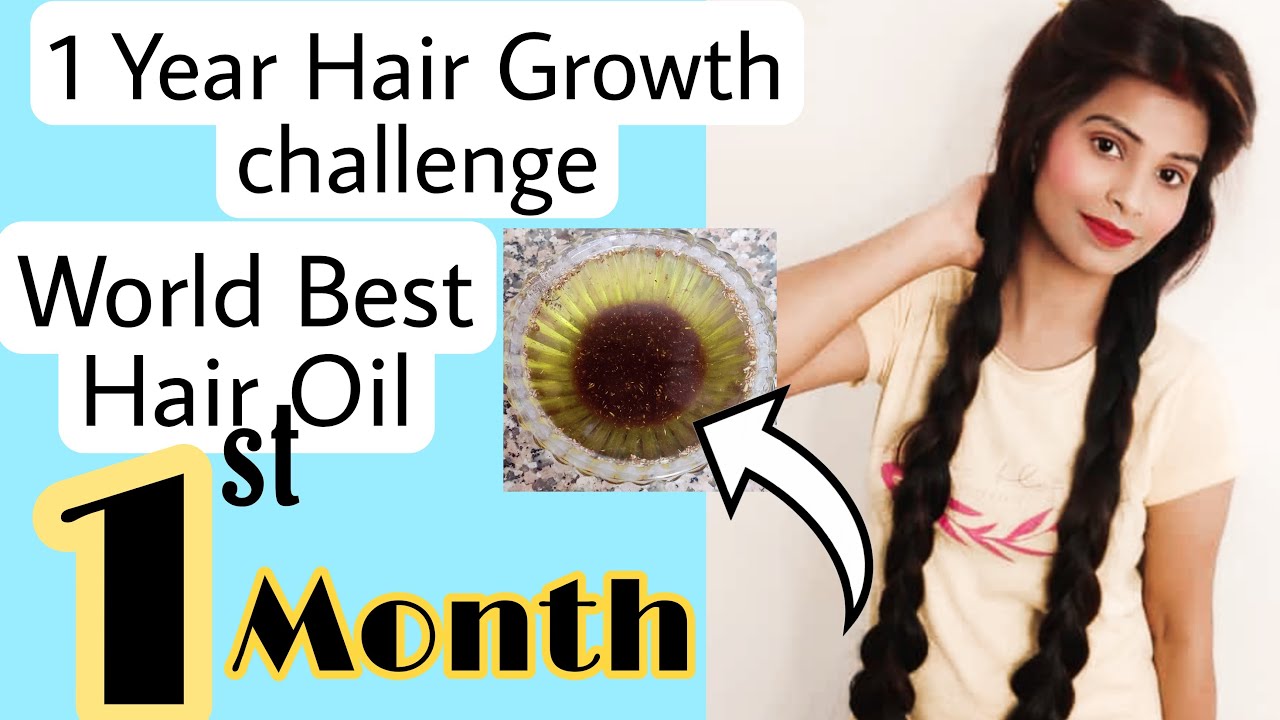 1 Year Hair Growth 💹 Challenge 1No  World Best Hair Oil 1st Month ऐसा तेल गजे सिर पे बाल ले कर आएगा