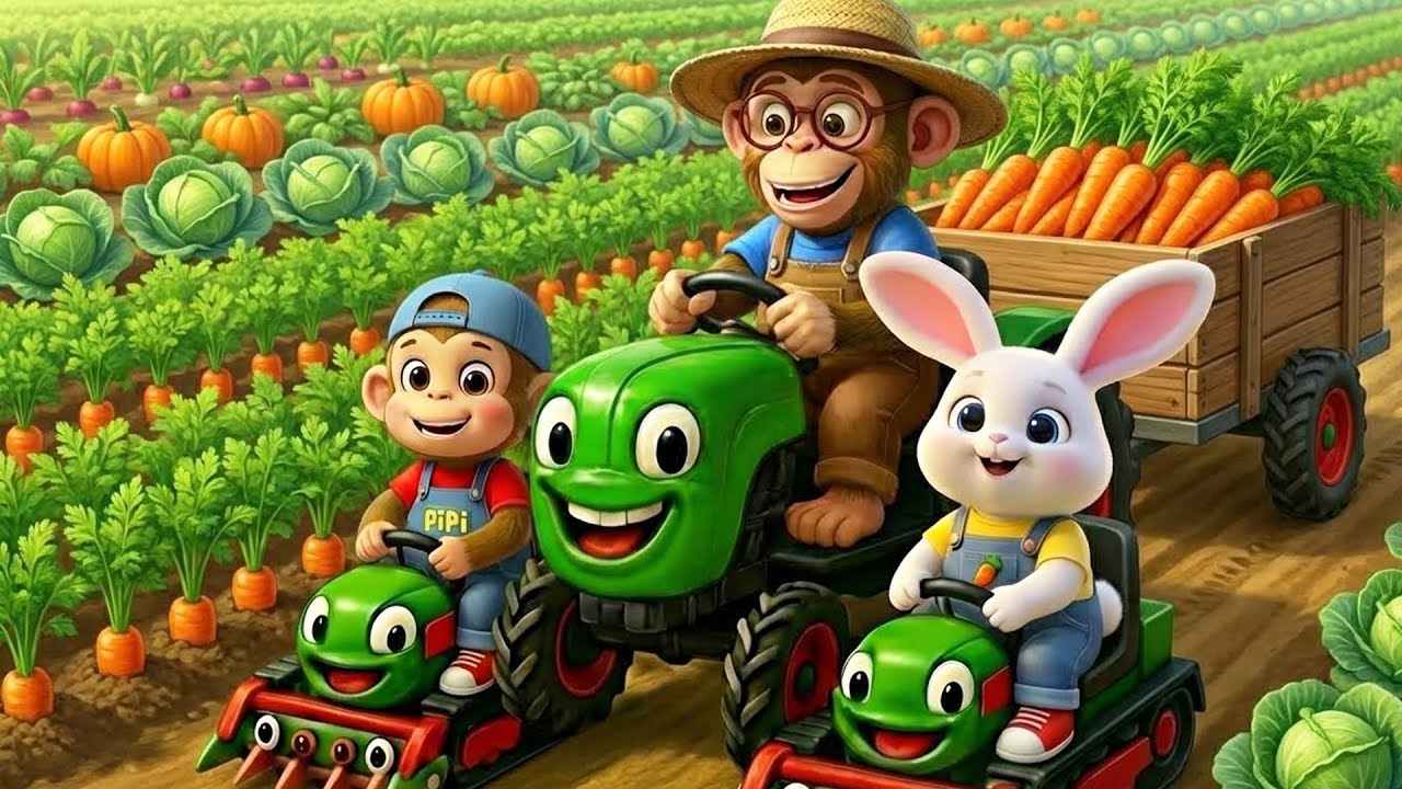 Monkey Funny | Family Farming Adventure From Planting to Harvest | Monkey Cartoon
