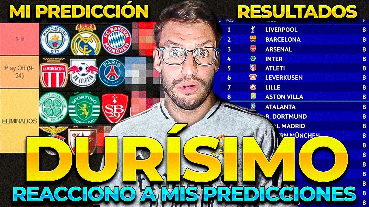 LAMENTABLE😂, REACCIONO A MIS PREDICCIONES DE CHAMPIONS Y COMPARO LA TABLA ACTUAL😂