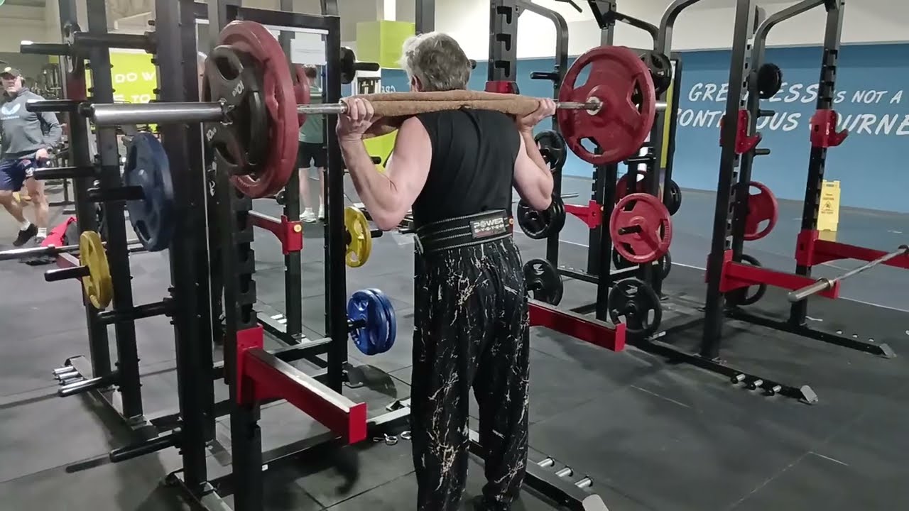 SQUATS with 90kgs X 2 reps.