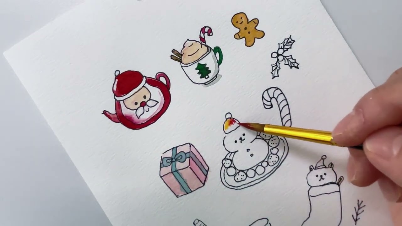 귀여운 크리스마스 일러스트 #크리스마스그림 #art #다꾸#drawing#펜드로잉#수채화