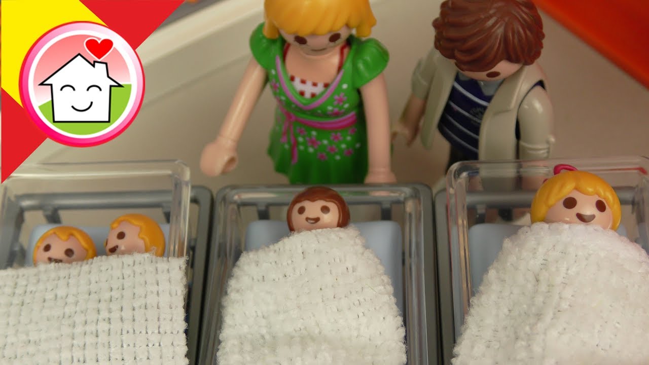 Playmobil en español Mega Pack  - El nacimiento de Anna, Lena y los gemelos - Familia Hauser