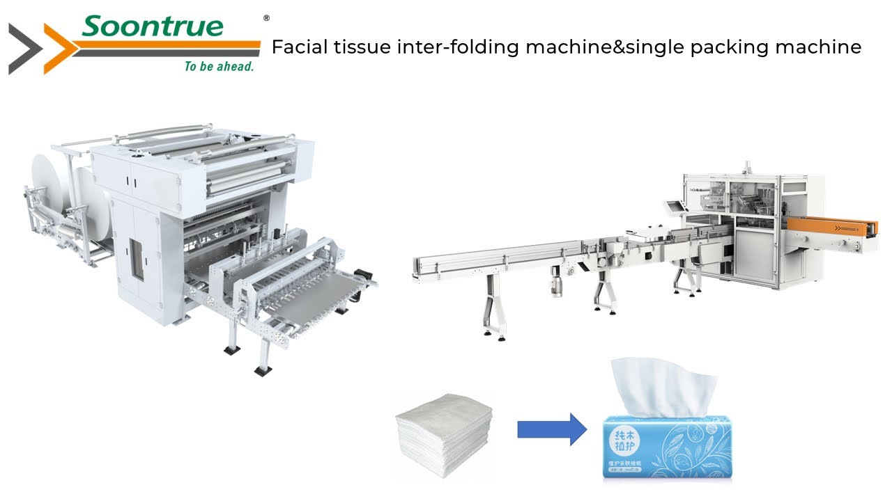 Automatic V fold facial tissue machine &  tissue single packing machine