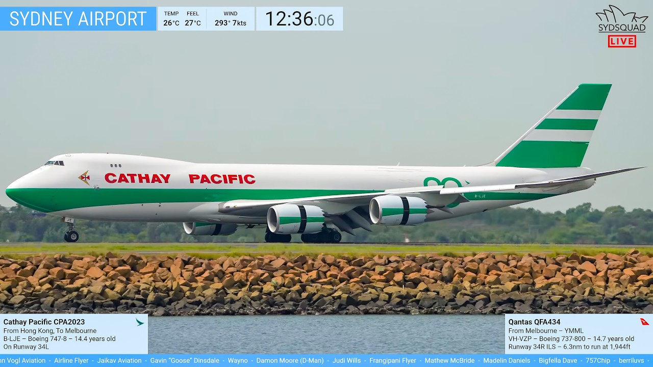 🔴LIVE - FIRST VISIT - Cathay Retro 80th Ann. B748 - Plane Spotting @ Sydney Airport 17.03.26🔴