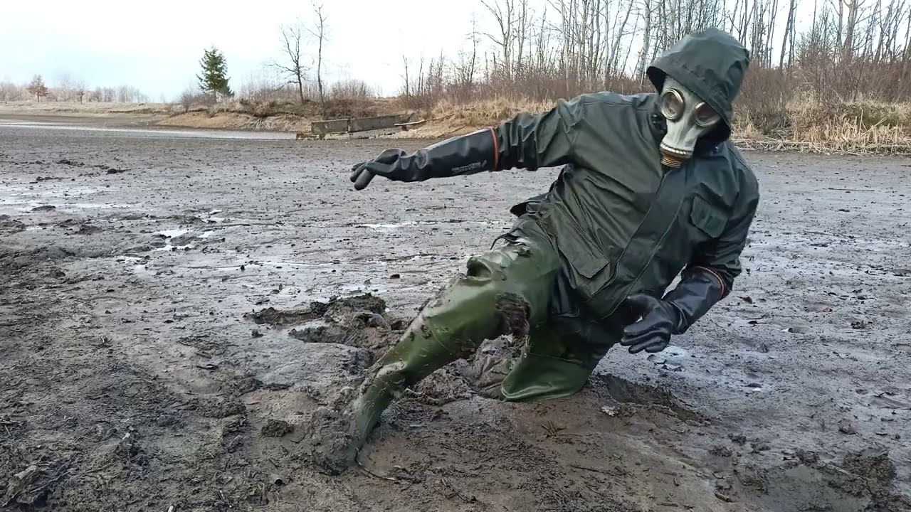 Waders stuck in deep mud