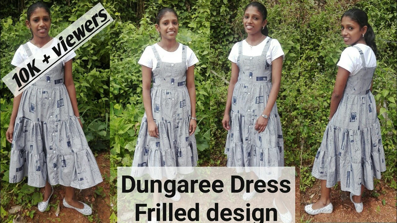 Dungaree Dress#Frilled Design#Cutting And Stiching#Malayalam#Nimmi creations