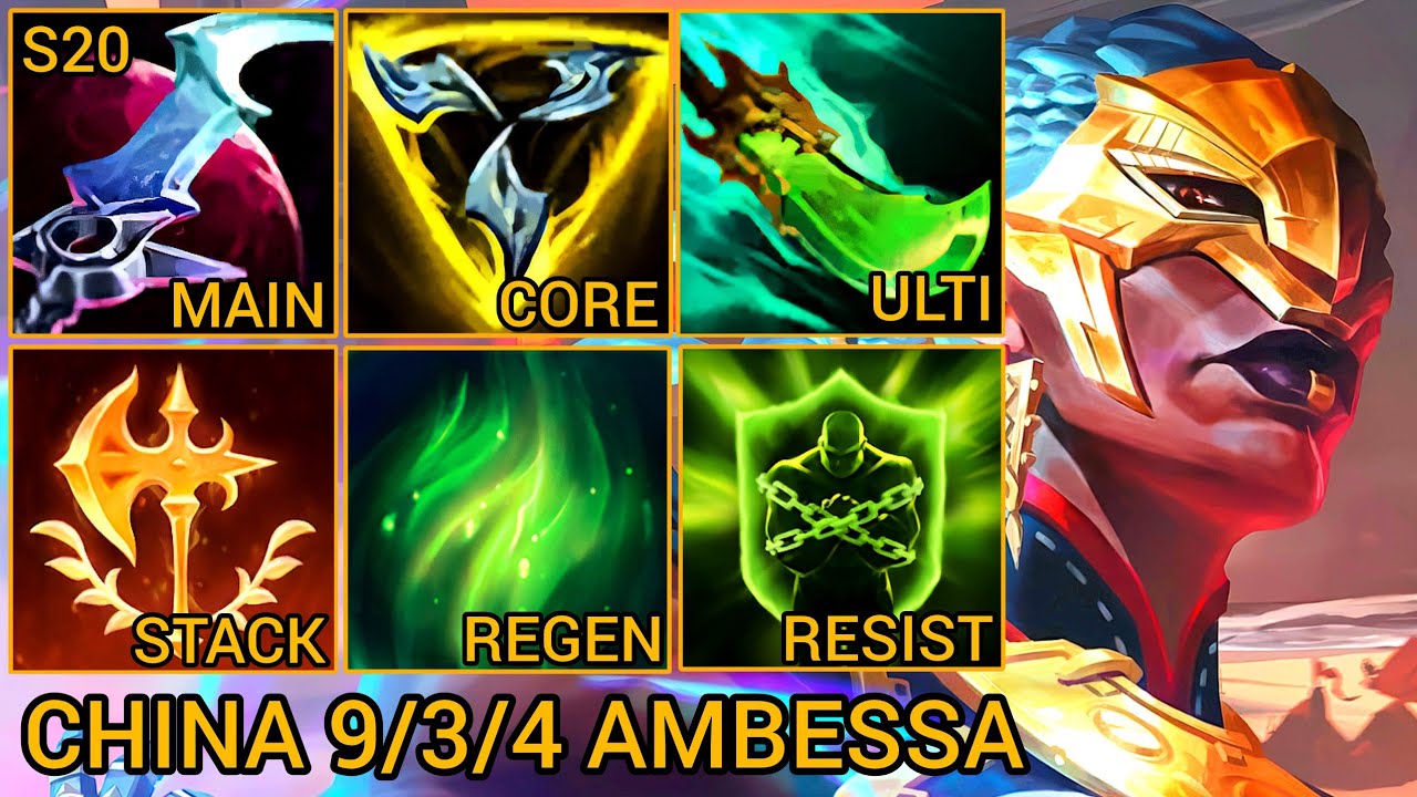 AMBESSA MVP Baron Lane Rating A+ 9/3/4 - China Wild Rift New Meta Build & Runes By Tiarty