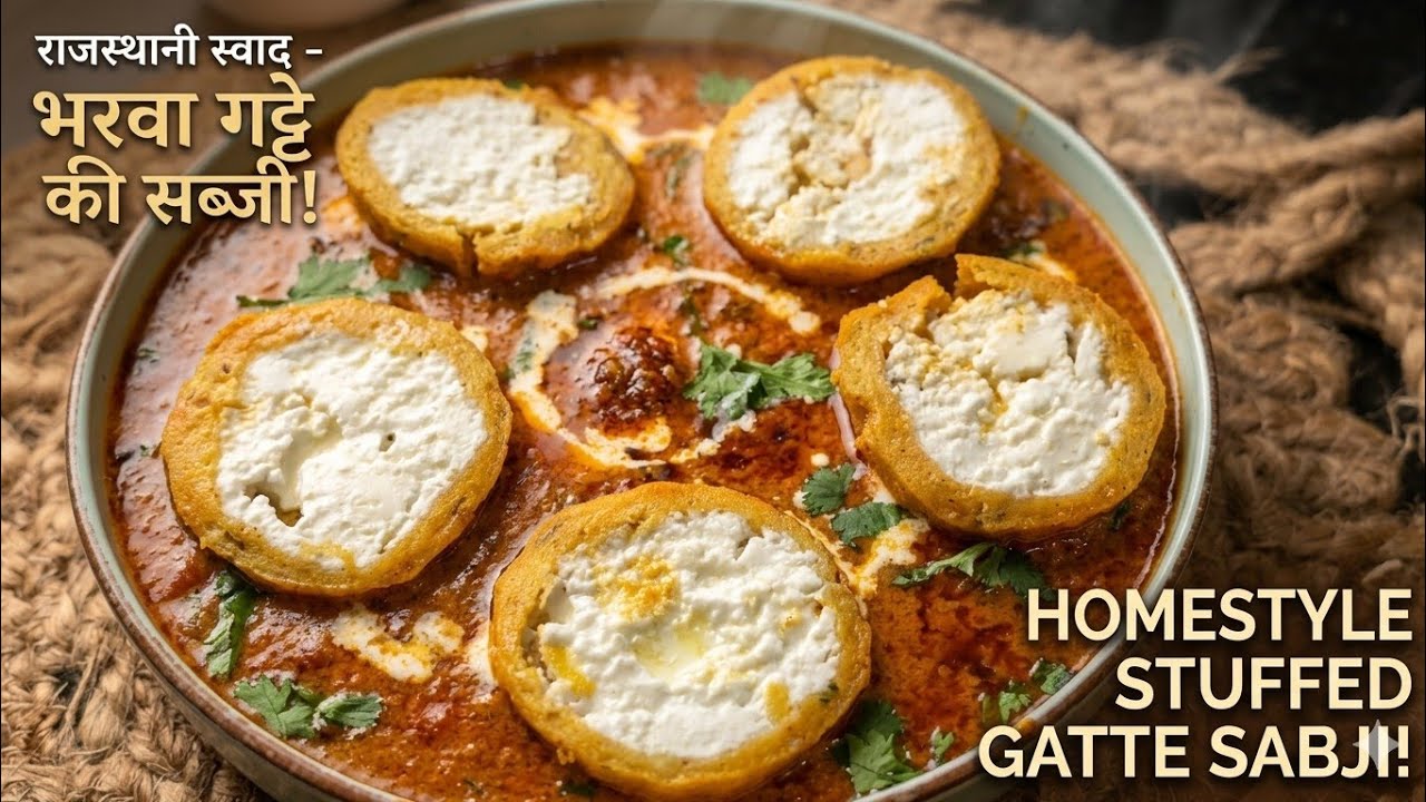 Stuffed gatte ki sabji 👌😋||गट्टे की सब्जी💗||...#recipe #trendingvideo #viralvideo #cooking #food 