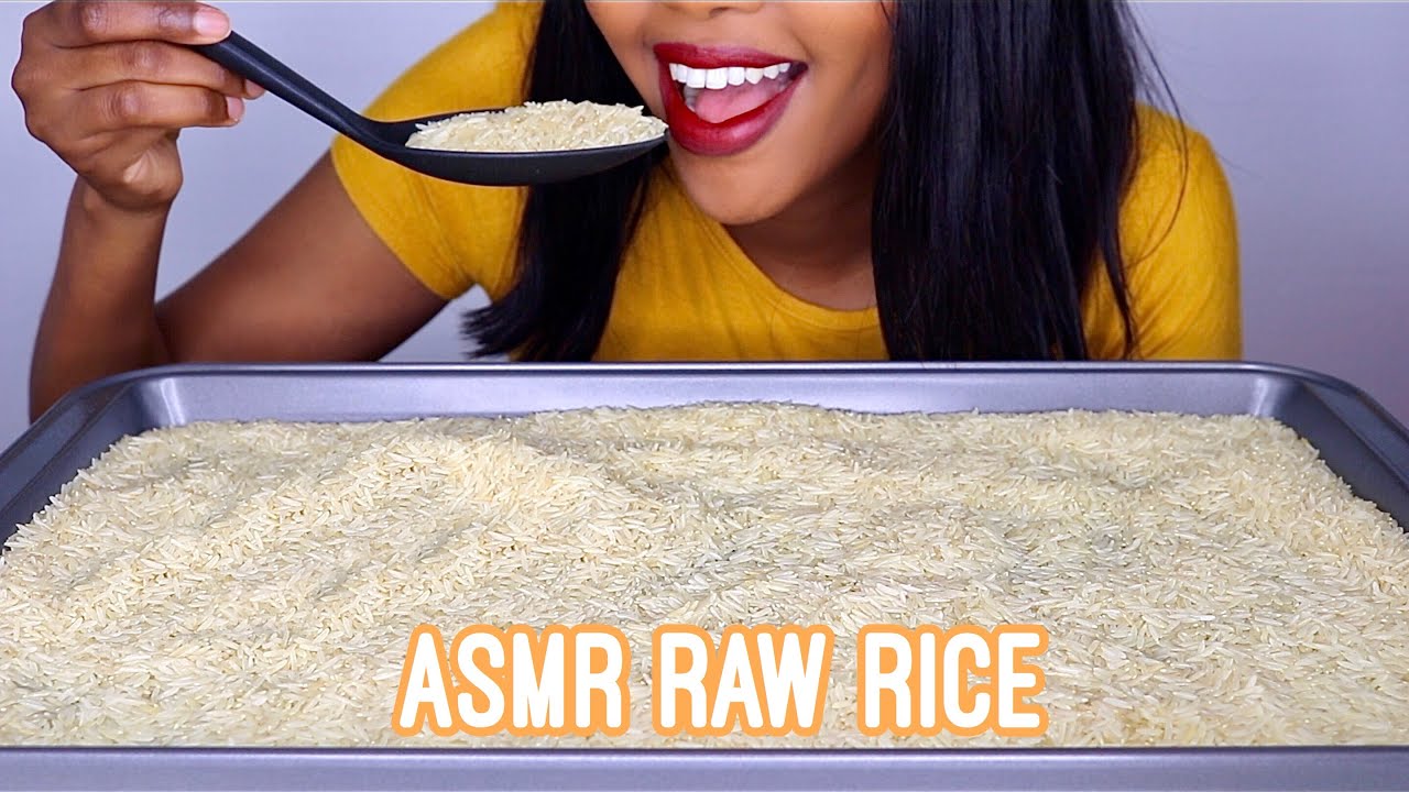 ASMR RAW RICE MUKBANG (No Talking) *EATING SOUNDS*